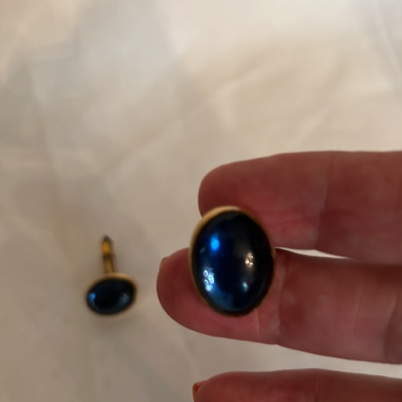 Vintage SWANK Men’s Cufflinks With Beautiful Blue Stones - Picture 7 of 7
